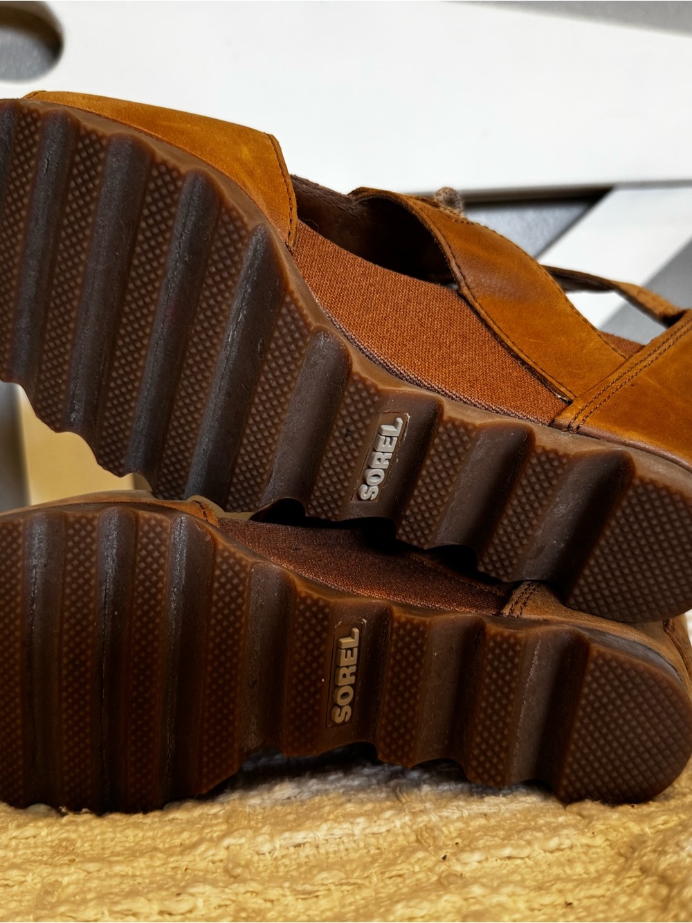 Sorel Camel colored Lace-Up Open-Toe, wedge Heeled Sandals. Like new! - Picture 7 of 7